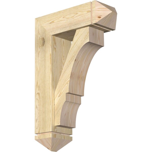 Ekena Millwork Balboa Arts and Crafts Rough Sawn Bracket w/ Offset Brace, Douglas Fir, 8"W x 24"D x 36"H BKT0806X24X36BOA03RDF - main